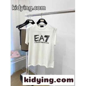ベーシック ロゴプリント コットンTシャツ アルマーニ スーパーコピー 半袖Tシャツ コピー ホワイトkid26LbWr0v
