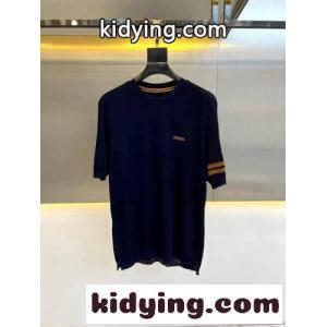 エルメネジルド・ゼニア 半袖Tシャツ コピー 着心地いい クルーネック ネイビーkid26qmi45D