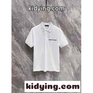 アルマーニ コピーブランド 半袖Tシャツ コピー シンプル カジュアル ロゴ コットンピケ ポロシャツ ホワイトkid26mWLHPD