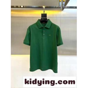 エルメネジルド・ゼニア 半袖Tシャツ コピー コットンピケポロシャツ グリーンkid26HzyCCa