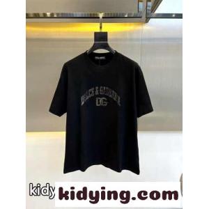 ベーシック ロゴ ドルチェ&ガッバーナ コピーブランド 半袖Tシャツ コピー コットンTシャツ クルーネック ブラックkid26Hrm8Hv