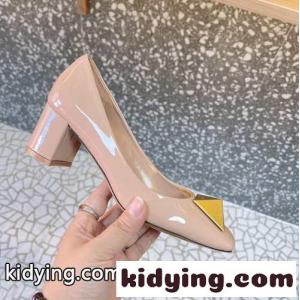 ワンスタッズ エナメル パンプス ヴァレンティノ スーパーコピー パンプス コピー ベージュkid26nObKLz