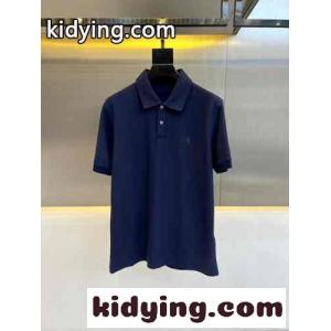 洗練された エルメネジルド・ゼニア 半袖Tシャツ コピー コットンピケ ポロシャツ ネイビーkid26SjGXTf
