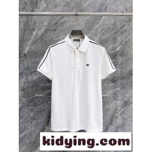 アルマーニ スーパーコピー 半袖Tシャツ コピー カジュアル ロゴ コットンピケ ポロシャツ ホワイトkid26GD4Pfu