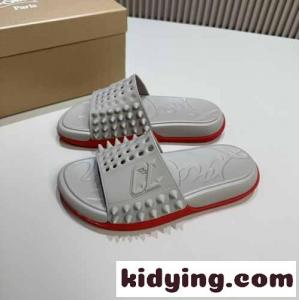 人気 Take It Easy クリスチャン・ルブタン サンダル コピー メンズ スライドサンダル グレーkid26GrCySD