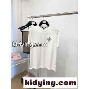 カジュアル クロムハーツ コピー 半袖Tシャツ コピー プリント ストリート ホワイトkid26fiyWHj