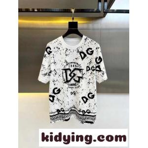 ロゴプリント コットンTシャツ クルーネックドルチェ&ガッバーナ ブランド コピー 半袖Tシャツ コピー ホワイトkid26XPzuqi