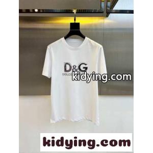 ドルチェ&ガッバーナ スーパーコピー 半袖Tシャツ コピー ロゴ コットンTシャツ クルーネック ホワイトkid26j8bCye