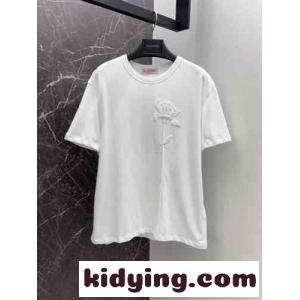 フラワーエンブロイダリー ヴァレンティノ スーパーコピー 半袖Tシャツ コピー クルーネック ホワイトkid26WjSjKf