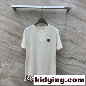 定番 カジュアル ロゴパッチ 半袖Tシャツ クロエ Tシャツ コピー ベージュkid26imu0Tn