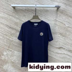 定番 カジュアル ロゴパッチ 半袖Tシャツ クロエ Tシャツ コピー ネイビーkid26qSneSr