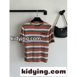 ミュウミュウ スーパーコピー Tシャツ コピー レディース カジュアル 人気 ストライプ 半袖Tシャツkid26fK9zGn