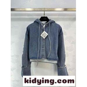 クロップド フーデッド デニムシャツ ロエベ スーパーコピー ジャケット コピー レディースkid26b4DKfi