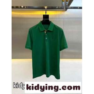 クラシック バーバリー ブランド コピー 半袖Tシャツ コピー コットンピケ ポロシャツ グリーンkid26qmCayC