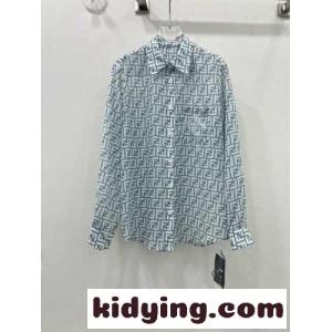 フェンディ ブランド コピー シャツ コピー 軽量 薄手 総柄 プリント ロングスリーブkid26DGrS5j
