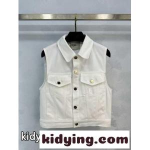 ホワイト デニムジレ フェンディ コピー ジャケット コピー レディースkid265DWrGn