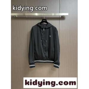 シルク フーディージャケット プラダ スーパーコピー ジャケット コピー ブラックkid26Cm0zye