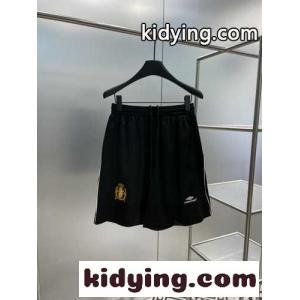 カジュアル SOCCER BAGGY ショートパンツ バレンシアガ ブランド コピー パンツ コピー ユニセックス ブラックkid26jimWXz