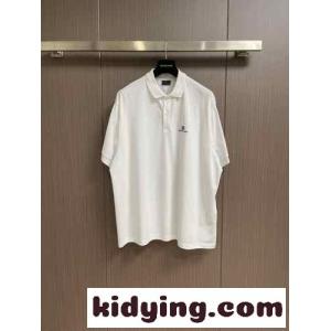 オーバーサイズ コットンピケ 半袖ポロシャツ バレンシアガ コピー Tシャツ コピー ホワイトkid26nu0TXD