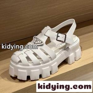人気 軽量 厚底 合わせやすい プラダ コピー サンダル コピー レディースシューズ ホワイトkid26ODGbCm