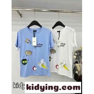 フェンディ コピー Tシャツ コピー 可愛い プリント クルーネック 半袖Tシャツkid26b4LPPv