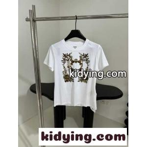 カジュアル コットン プリント クルーネック 半袖Tシャツ エルメス コピー Tシャツ コピー レディースkid26aWzGHD