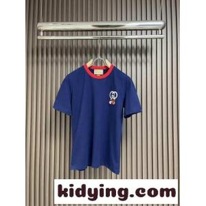 おしゃれ 定番 配色 合わせやすい グッチ スーパーコピー Tシャツ コピー コットン ブルーkid26jSjKXj