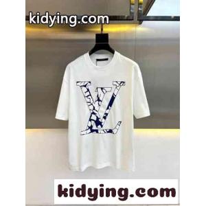 ショートスリーブコットンクルーネック ルイ・ヴィトン Tシャツ コピー ホワイトkid26C4vSLf