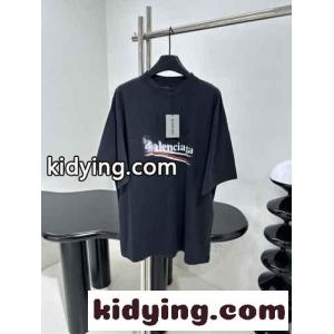 POLITICAL STENCIL 半袖Tシャツ ミディアムフィット バレンシアガ コピー Tシャツ コピー ブラックkid260DS5rq