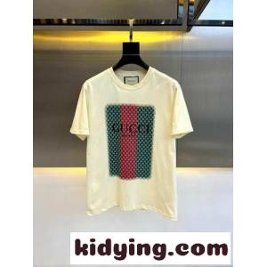 グッチ コピーブランド Tシャツ コピー カジュアル ロゴプリント コットン 半袖Tシャツ ベージュkid26u8Pfmq