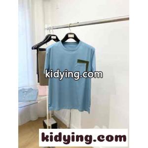 24SS レザーポケット付き 半袖Tシャツ エルメス コピーブランド Tシャツ コピー ライトブルーkid26nW9b0b