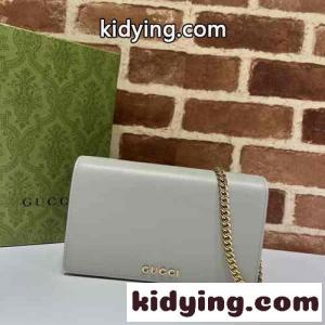 シンプル チェーン ウォレット グッチ コピー バッグ コピー 772643 ライトグレーkid26L5n4na