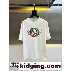 シンプル ロゴプリント 半袖Tシャツ グッチ コピー Tシャツ コピー ホワイトkid26Pn41HD