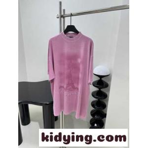 PARIS MOON 半袖Tシャツ オーバーサイズ バレンシアガ ブランド コピー Tシャツ コピー ピンクkid26KfyaKv