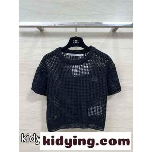 ロゴ クロシェ クロップド クルーネックtシャツ アレキサンダーワング ニット コピー ブラックkid26uaKrKv