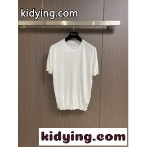 シンプル 快適 ニット 半袖Tシャツ エルメネジルド・ゼニア ニット コピー ホワイトkid26ayay8r