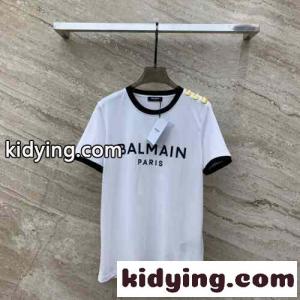 定番 カジュアル コットン 半袖Tシャツ バルマン コピー Tシャツ コピー ホワイトkid26q05Dey