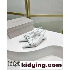 フラワー付き ナッパレザー・スリングバックパンプス ジミーチュウ コピーブランド パンプス コピー ホワイトkid26Trayqy