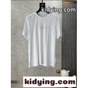 シンプル ロゴ入り バルマン ブランド コピー Tシャツ コピー クルーネック 半袖Tシャツ ホワイトkid26qa0zae