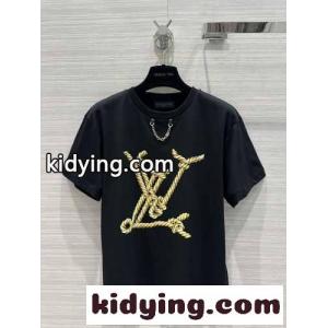 ノーティカルLV Tシャツ ルイ・ヴィトン Tシャツ 偽物 コットン ブラックkid260DeGTj
