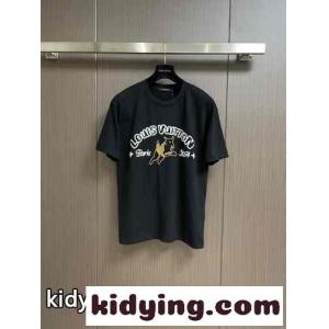 エンブロイダードコットンTシャツ ルイ・ヴィトン Tシャツ 偽物 クルーネックkid26TXfWDm