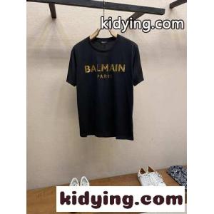 シンプル バルマン コピー Tシャツ コピー ロゴ入り クルーネック 半袖Tシャツ ブラックkid26uqG1ju