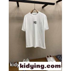 シンプル アレキサンダーワング Tシャツ コピー ロゴ入り クルーネック 半袖Tシャツ ホワイトkid26TzKjum