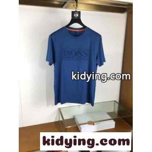 エンボスロゴ シルケットコットン 半袖Tシャツ ヒューゴ・ボス Tシャツ コピー ブルーkid26m8Hfay