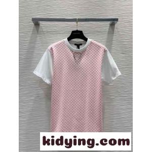 ルイ・ヴィトン Tシャツ 偽物 ダミエフロントTシャツ 半袖 トップスkid26DyqSTb