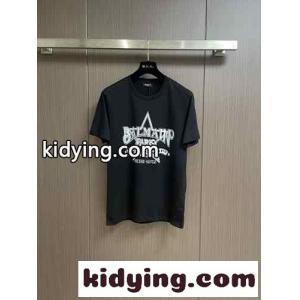 balmain コピー スター プリント 半袖Tシャツ バルマン コピー Tシャツ コピー ブラックkid26nWDmue