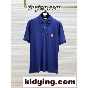 カジュアル 快適 コットンピケ 半袖 ポロシャツ モンクレール ブランド コピー Tシャツ コピー ブルーkid26DiCyGb