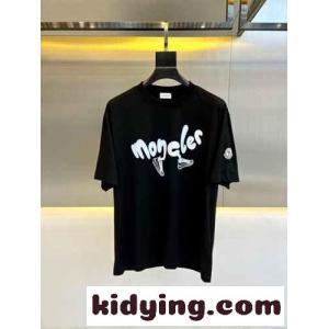 カジュアル 定番 コットンジャージ 半袖Tシャツ モンクレール コピー Tシャツ コピー ブラックkid26TnCG9D