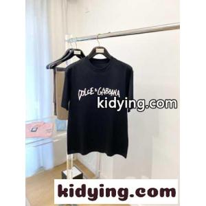 シンプル ロゴ入り ドルチェ&ガッバーナ ブランド コピー Tシャツ コピー クルーネック 半袖Tシャツ ブラックkid26H1nOLj