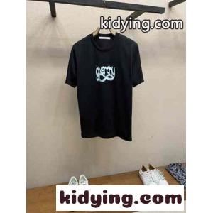 カジュアル ジバンシィ コピー Tシャツ 偽物 プリント クルーネック コットン 半袖Tシャツ ブラックkid26byqamu